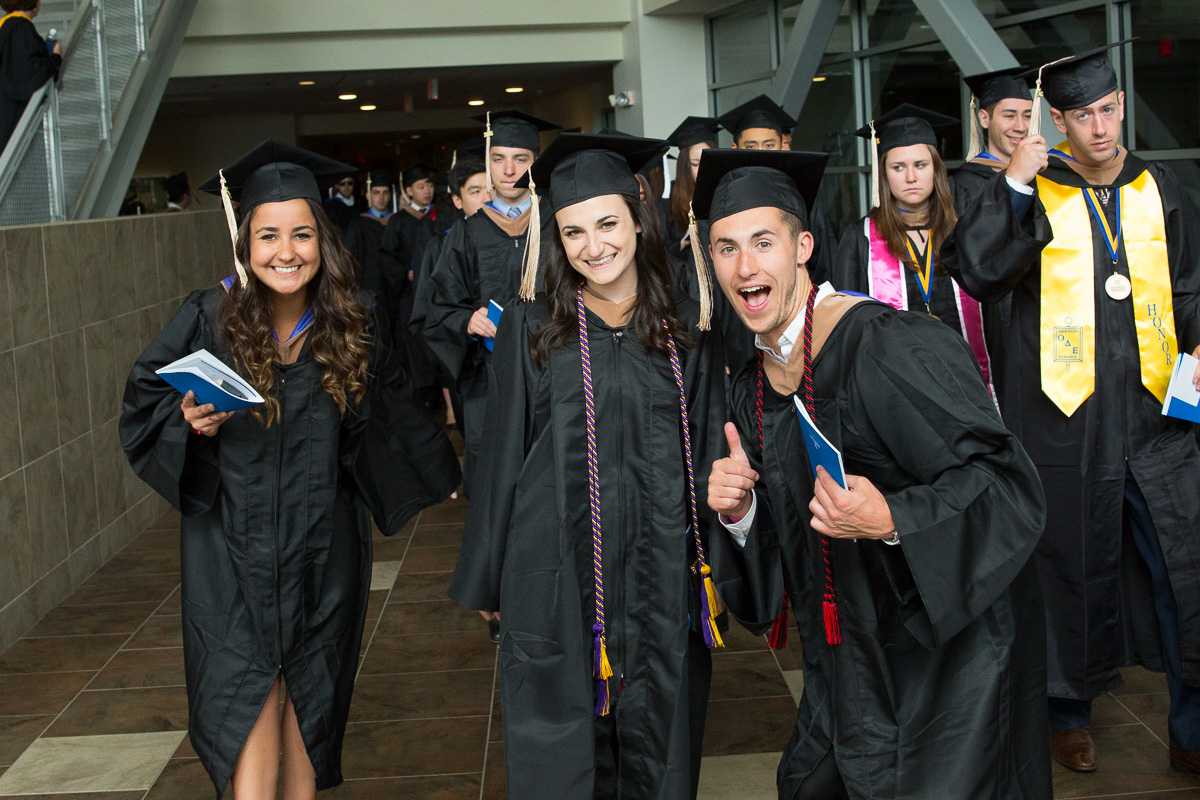 Graduates in caps and gowns