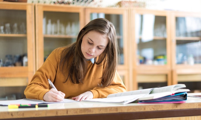 Biology Student with Textbook