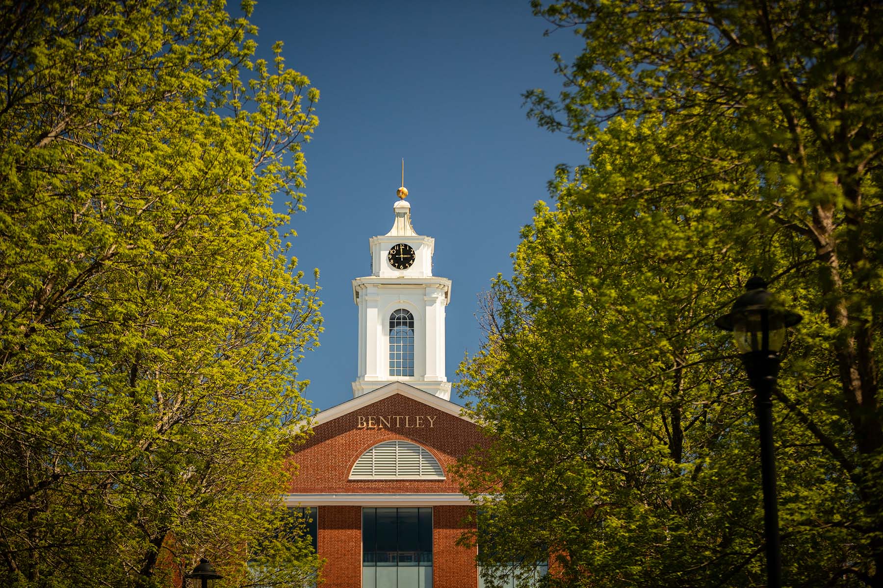 Bentley Clocktower against a blue sky