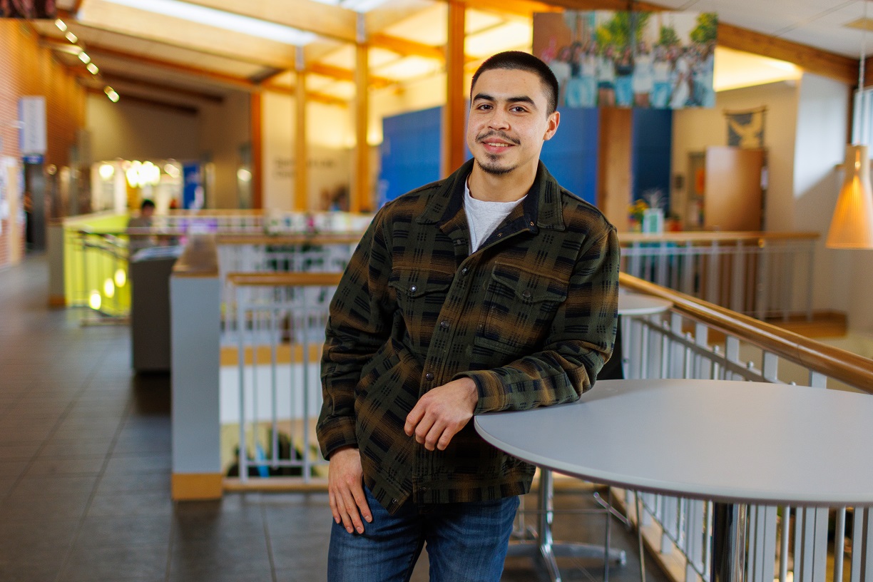 Bentley graduate student Randy Estrin poses in the Student Center.