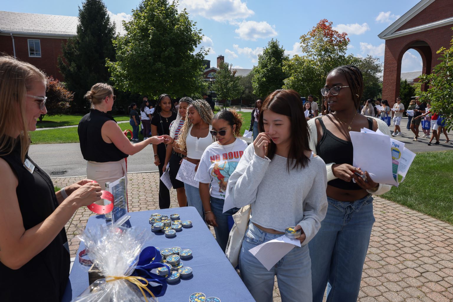 Students welcomed to campus on a sunny day