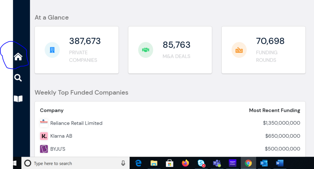 PrivCo dashboard