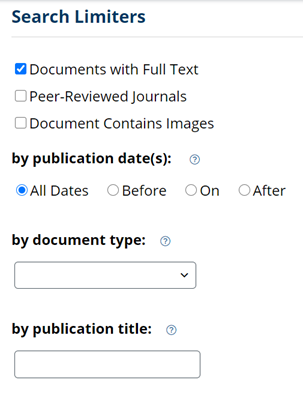 search limiters interface