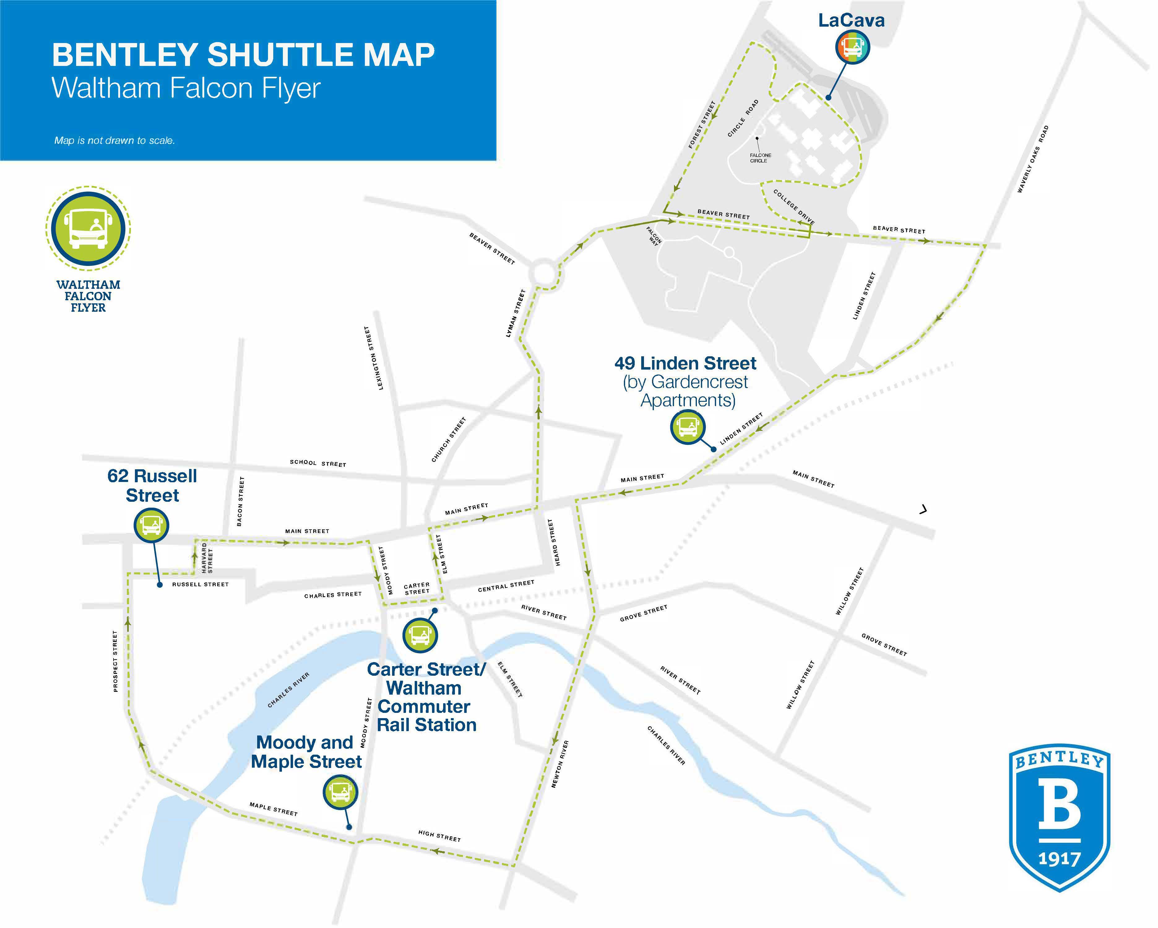 Waltham Falcon Flyer Shuttle Map