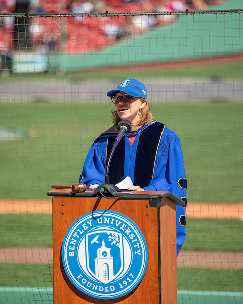 Gloria Larson at Fenway Park