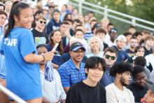 President Chrite incognito at the football game 