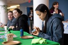 Students do sustainability-related art projects at the People for Planet Festival