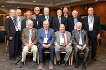 The Class of 1964, celebrating their 60th Reunion, sit for a class photo