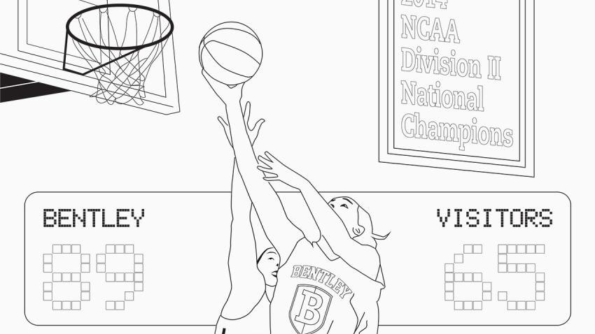 Coloring page of women's basketball