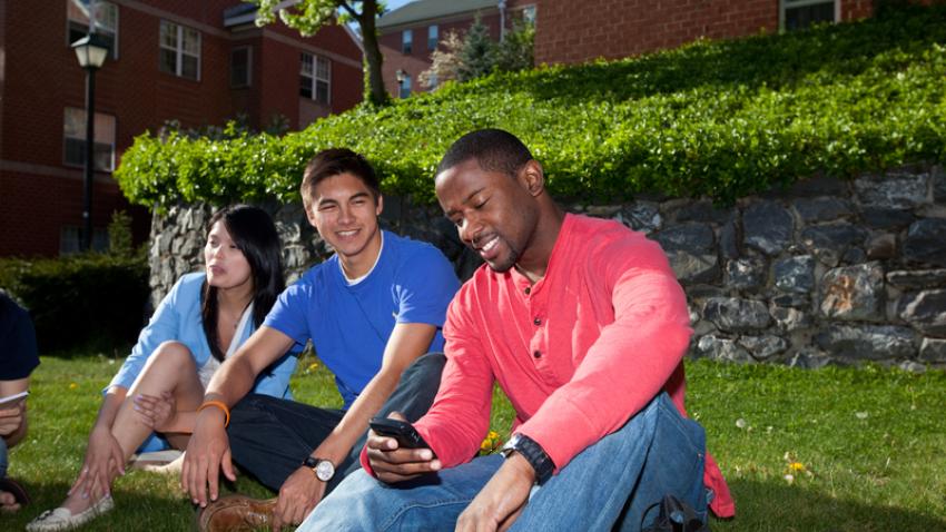 Students on the green space