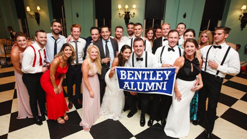 Greg Tourangeau ’13 and Nicole D’Achino ’13 with their Falcon crew