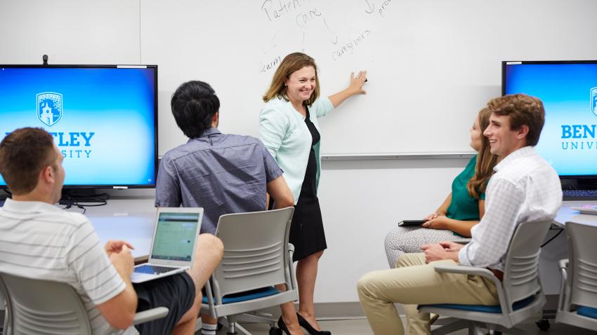 Teacher in the front of the class