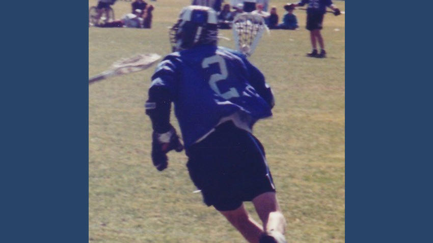 Sean Rotermund playing lacrosse