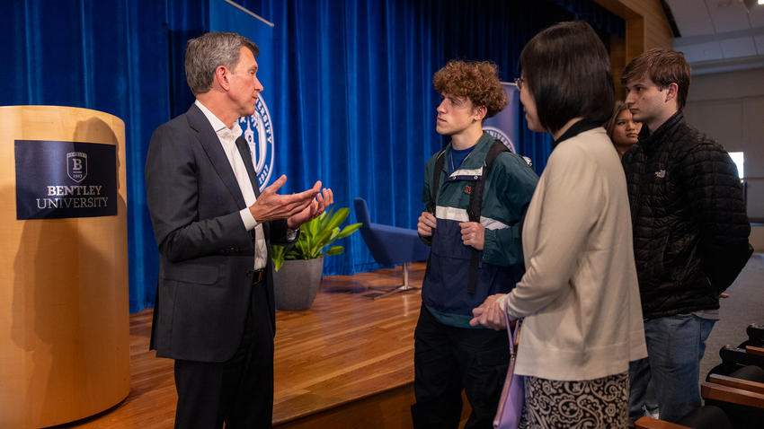 KPMG CEO Paul Knopp engages with Bentley students