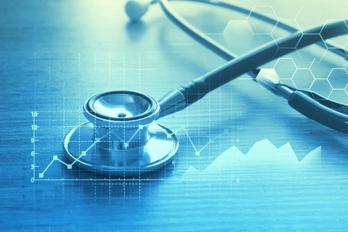 Image of stethescope and financial chart