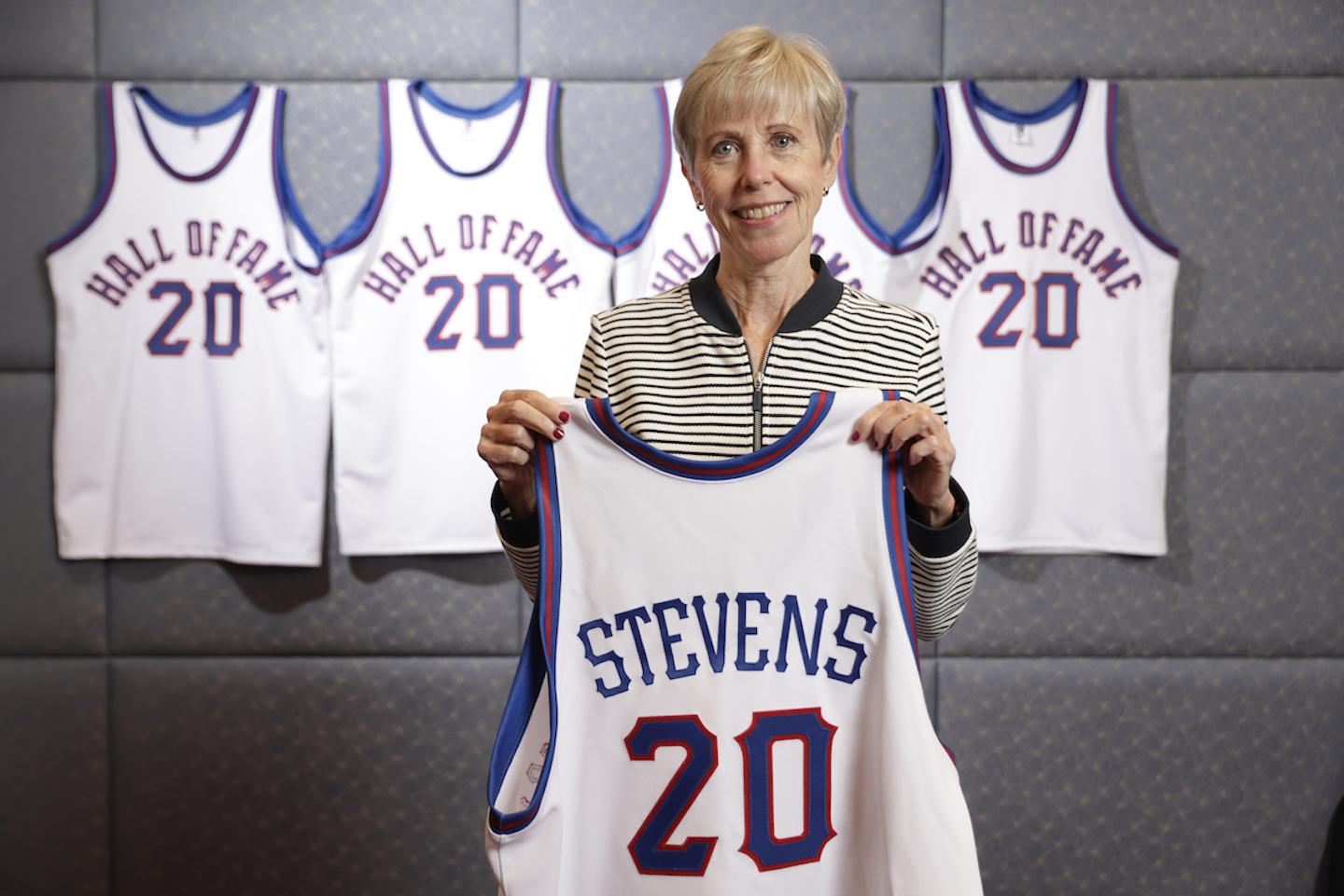 Barbara Stevens Enshrinement with Jersey 