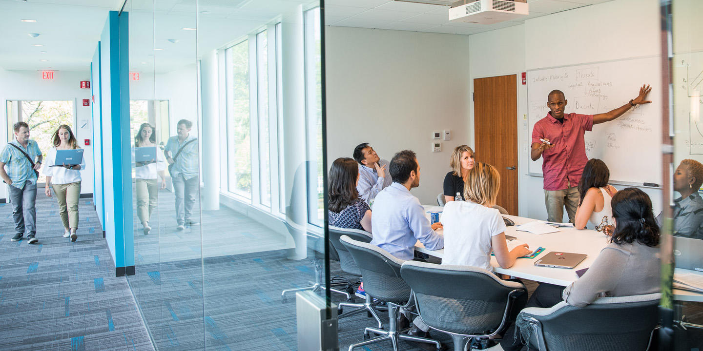 group working together in conference room