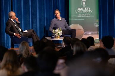 Celtics President Rich Gotham with Bentley President E. LaBrent Chrite