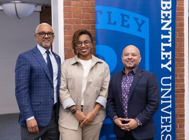 Bentley President E. LaBrent Chrite, GLSEN CEO Melanie Willingham-Jaggers and Bentley Assistant Professor of Management Dr. Mateo Cruz