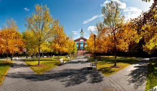 Image that depicts Bentley University's campus